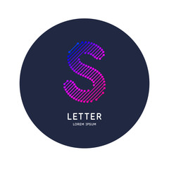 The letter S of the Latin alphabet. Display character in a bright contemporary style.