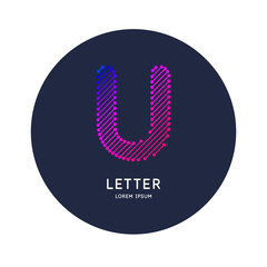 The letter U of the Latin alphabet. Display character in a bright contemporary style.