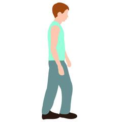 walking guy in a flat style