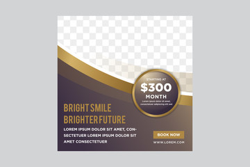 gradient gold - purple design background. square banner .Social media story and post frame templates. . Mock up for personal blog or shop.Layout for promotion. space for photo. 