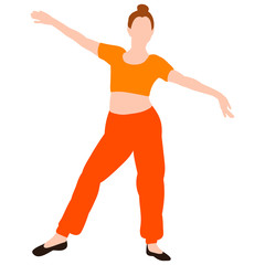 dancing girl in a flat style