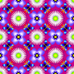 Fototapeta na wymiar Seamless endless repeating multicolored bright ornament of different colors 
