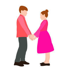 vector, isolated, boy and girl in a flat style