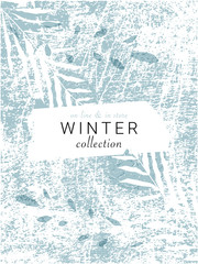 social media banner template for advertising winter arrivals collection or seasonal sales promotion. trendy hand drawn background textures and floral elements imitating watercolor paintings