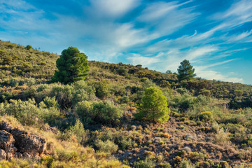 Fototapeta na wymiar Mountainous landscape of the Alpujarra near Berja