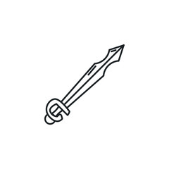 medieval sword flat style icon