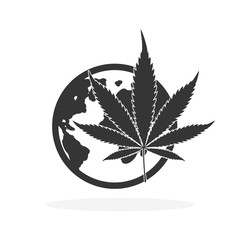 World cannabis icon isolated.