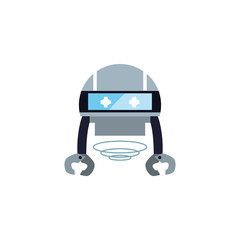 robot with two hands flat style icon