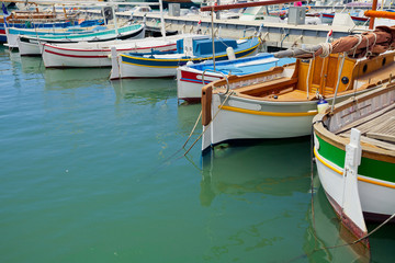 Fototapeta na wymiar Boats in the port of Cassis town. Provence, France