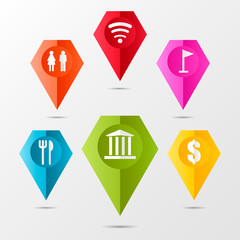 Set of round flat transport pointers.