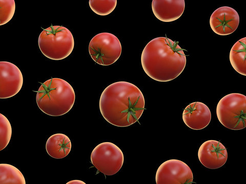 3d rendered food illustration of tomatoes