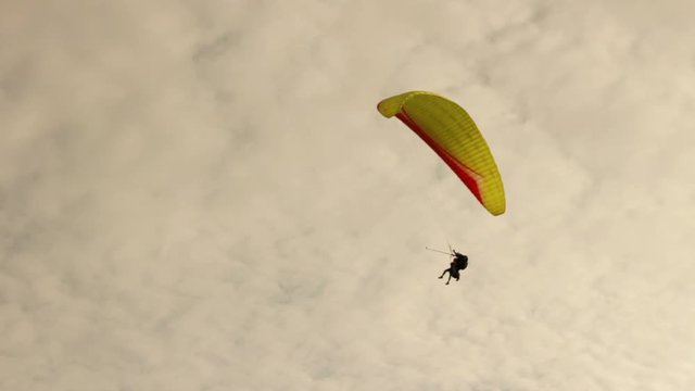 Beautiful paraglider in flight. LIma