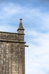 Detailed view of a pinnacle at the back facade of the Cathedral of Viseu, architectural icon of the...