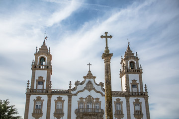 View at the front facade of Church of Mercy, baroque style monument, architectural icon of the city...