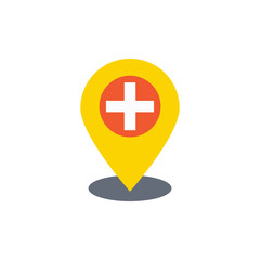 Hospital Location Vector Flat Icon
