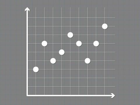 Scatter Diagram Chart On Dark Gray Background Vector Illustration For Business And Education