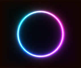 Neon circle glowing for advertising and banner. - obrazy, fototapety, plakaty