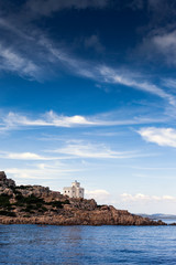 Granite coast of Mediterranean sea in Maddalena archipelago, Sardinia, Italy.