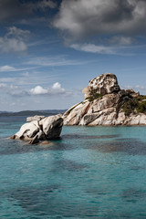 Granite coast of Mediterranean sea in Maddalena archipelago, Sardinia, Italy.