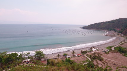 beautiful and stunning Indonesian coastal scenery with calm sea