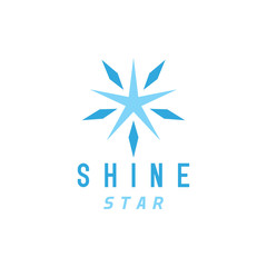 Blue Geometric Shine Star Logo Design