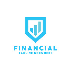 Financial Logo Design. Modern Technology Symbol. Accounting Emblem Icon.