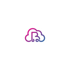Combination of cloud and B logo design vector