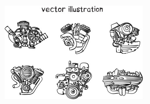 Vector sketch of engine