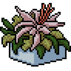 Obraz premium vector pixel art flower pot