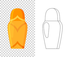 Thermos vector vacuum flask or bottle with hot drink coffee or tea illustration set of metal bottled container or aluminum mug isolated on white background