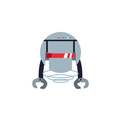 robot with two hands flat style icon