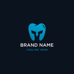dental spartan logo design template - vector