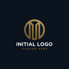 initial M logo design template - vector
