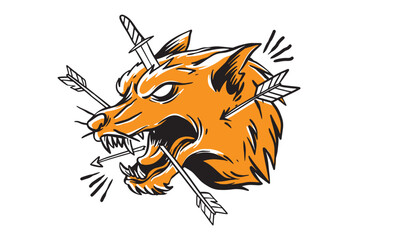 Vector Wolf illustration for T-shirt design