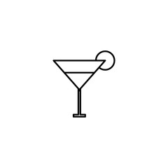 Fototapeta na wymiar cocktail in glass line style icon