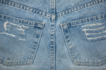Old blue jean texture. Jean fabric background