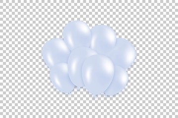 Ballon and confetti banner vector background.
