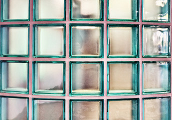 Abstract background of glass blocks.