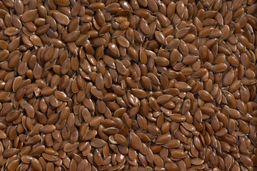 Close up shot of many flaxseeds on a pile