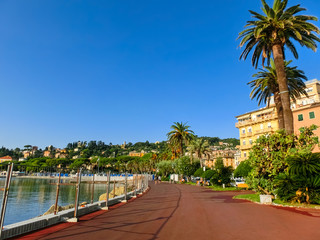 The building facade in Rapallo, Italy