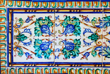 Great for textures Andalusia style wall Azulejos tiles background