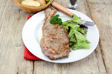 steak of grilled beef on a plate