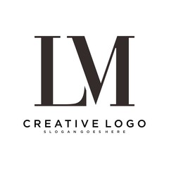 LM initial logo design vektor template - obrazy, fototapety, plakaty