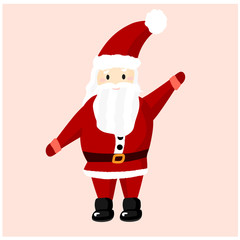 vector - traditional santa claus flying isolated on bright background