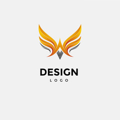 Vector logo design,wing and initials