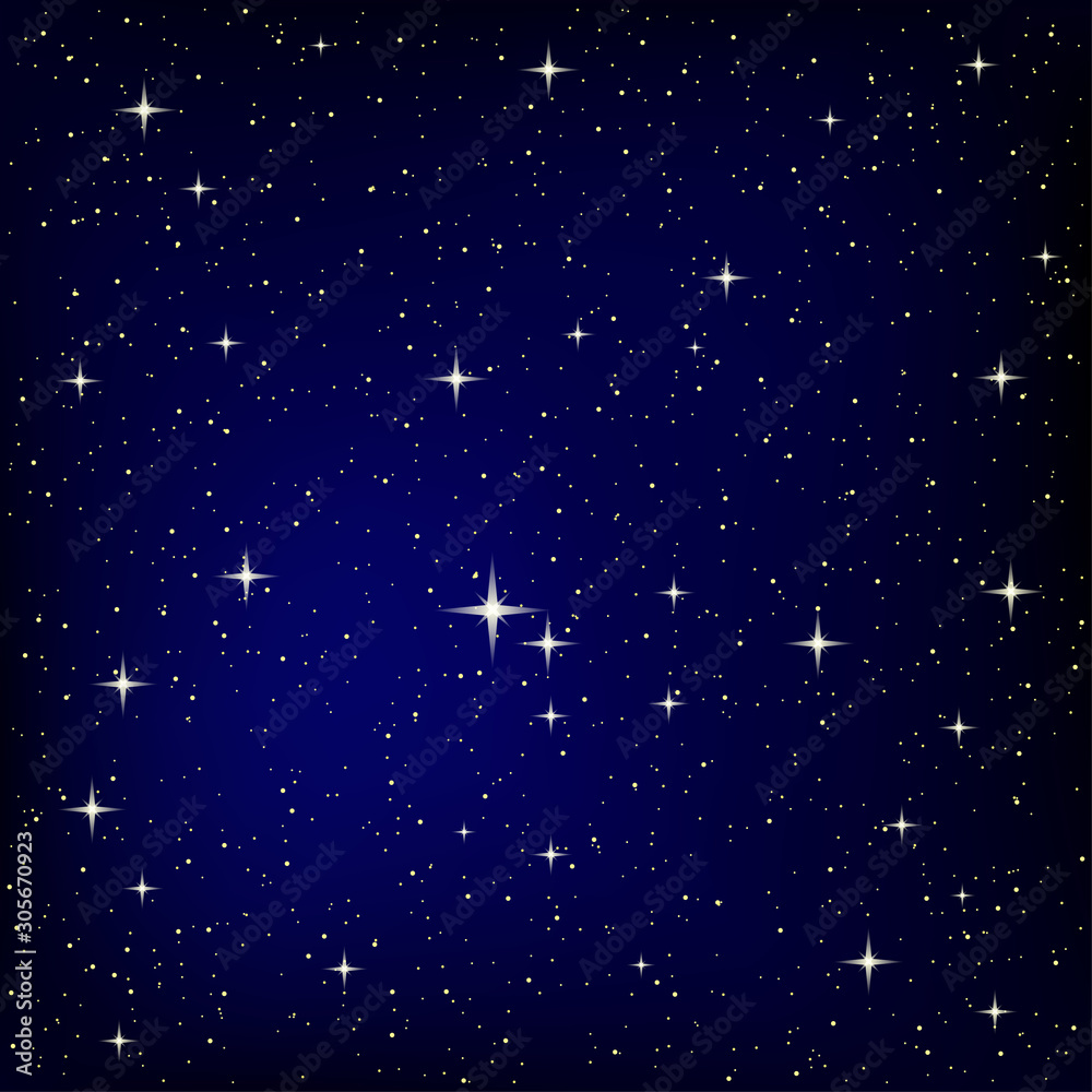 Canvas Prints dark blue background with stars in space.
