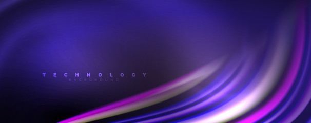 Fototapeta premium Fluid color waves with light effects, vector abstract background