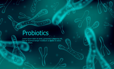 Probiotics Bacteria Biology, Science background. 