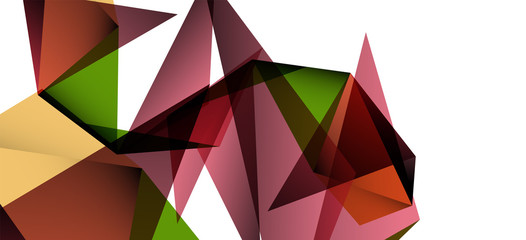 Vintage abstract template with triangle mosaic composition vecton white background. Simple design background. Modern flat design. Beautiful vector pattern.