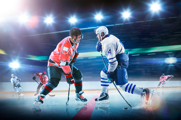 Fototapeta na wymiar Professional hockey players in action on grand arena